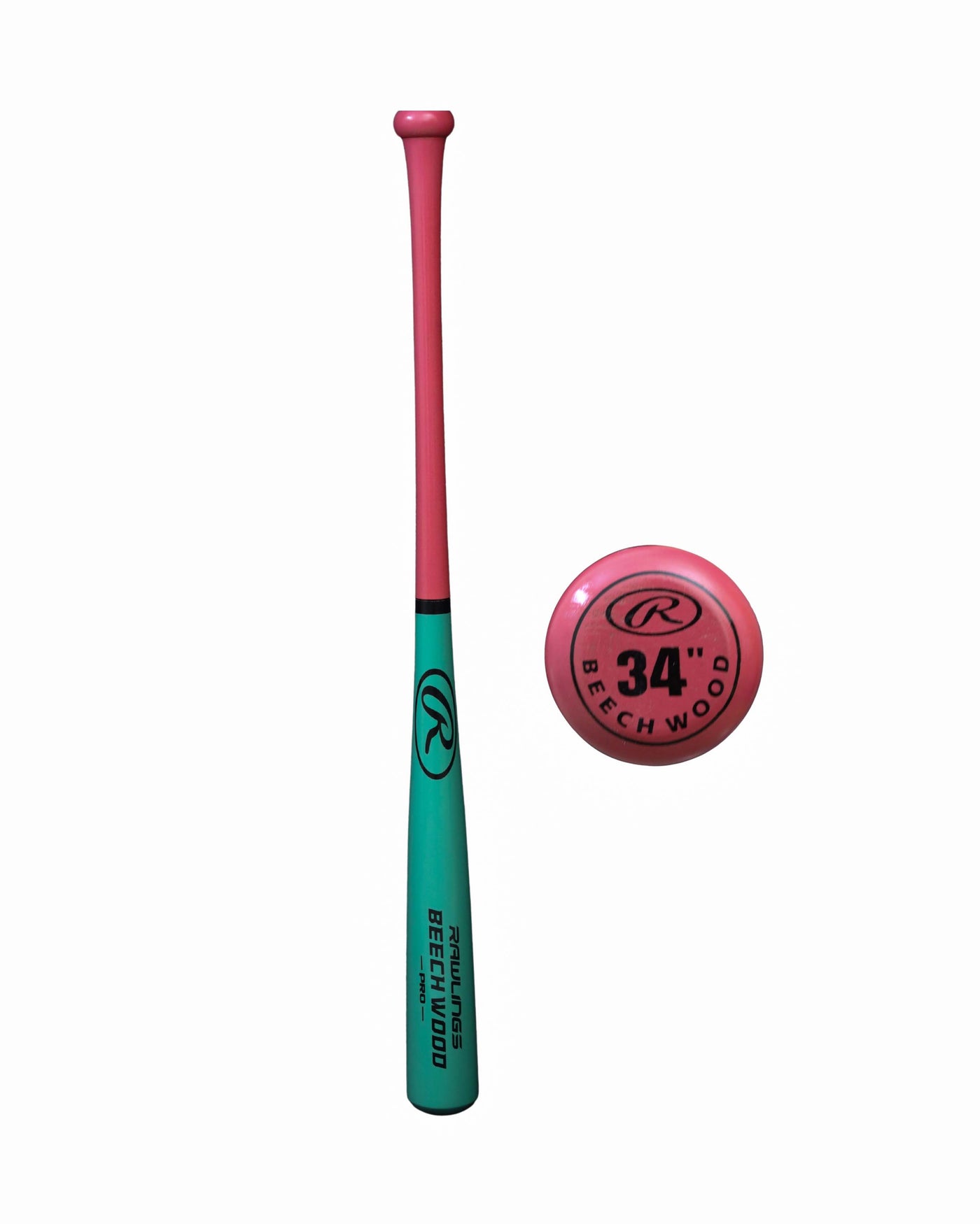 Rawlings Pro Beech Wood Bat (Pink/Teal Edition)