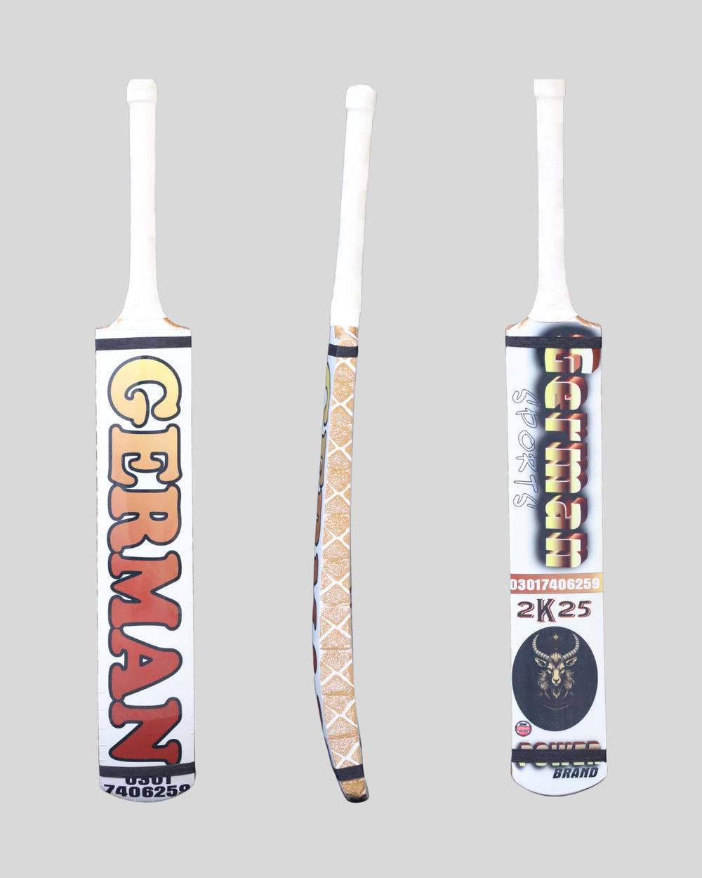 German Sports 2K25 Power Brand Cricket Bat (White Edition)