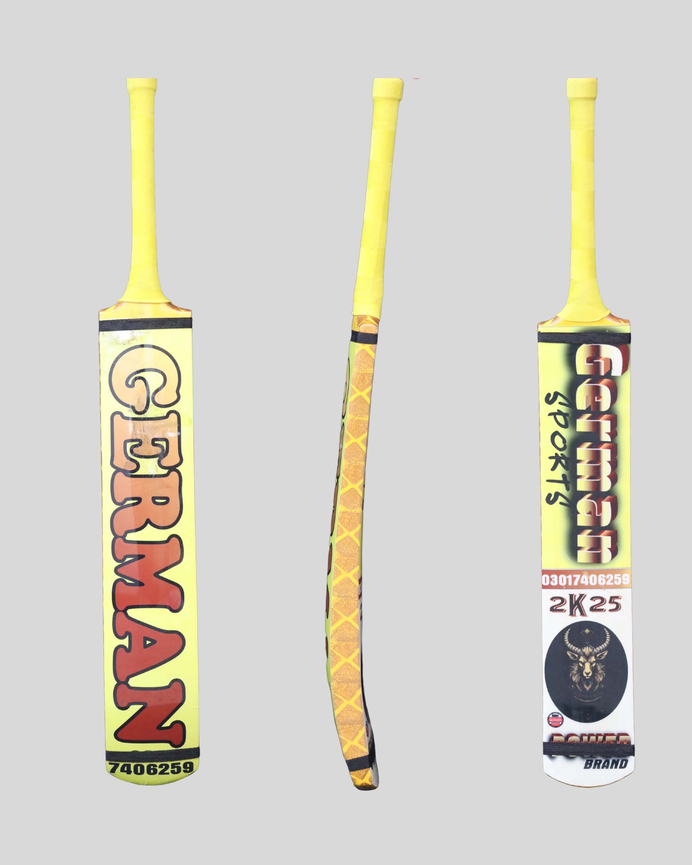 German Sports 2K25 Power Brand Cricket Bat (Yellow Edition)